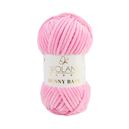 Wolans Bunny Baby chenille garen kleur dark pink 10006