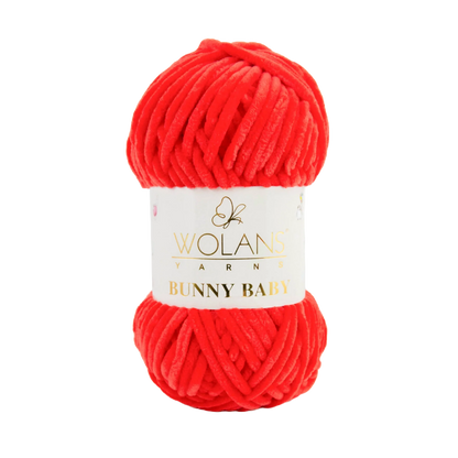 Wolans Bunny Baby chenille garen kleur red 10008