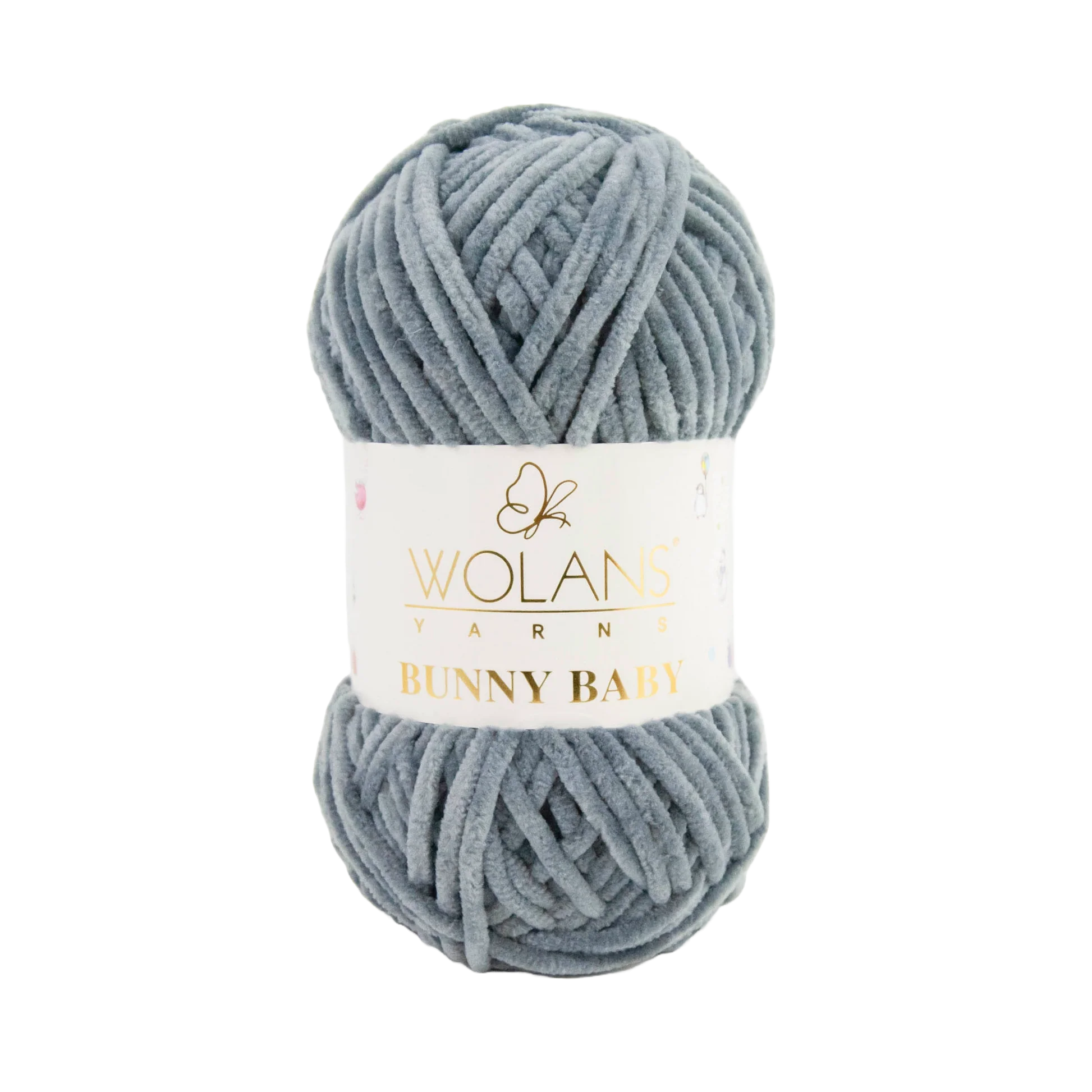 Wolans Bunny Baby chenille garen kleur grey 10009