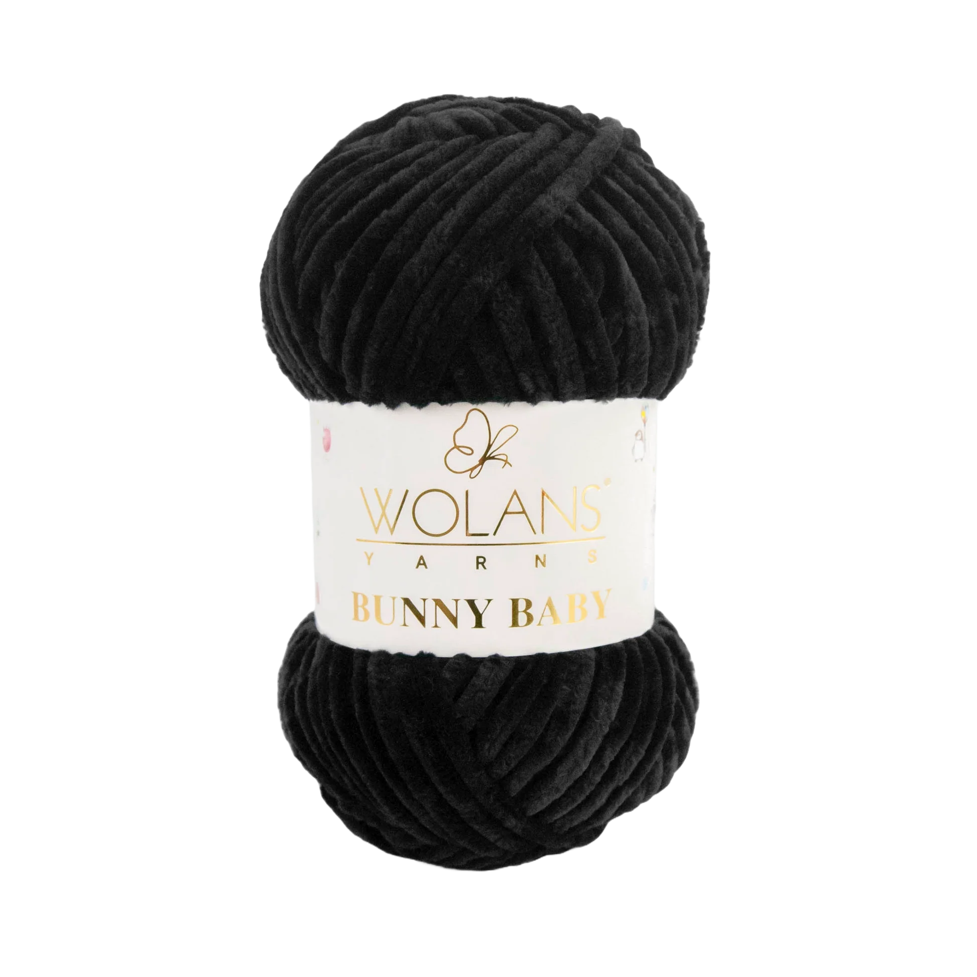 Wolans Bunny Baby chenille garen kleur black 10010