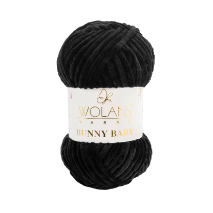 Wolans Bunny Baby chenille garen kleur black 10010