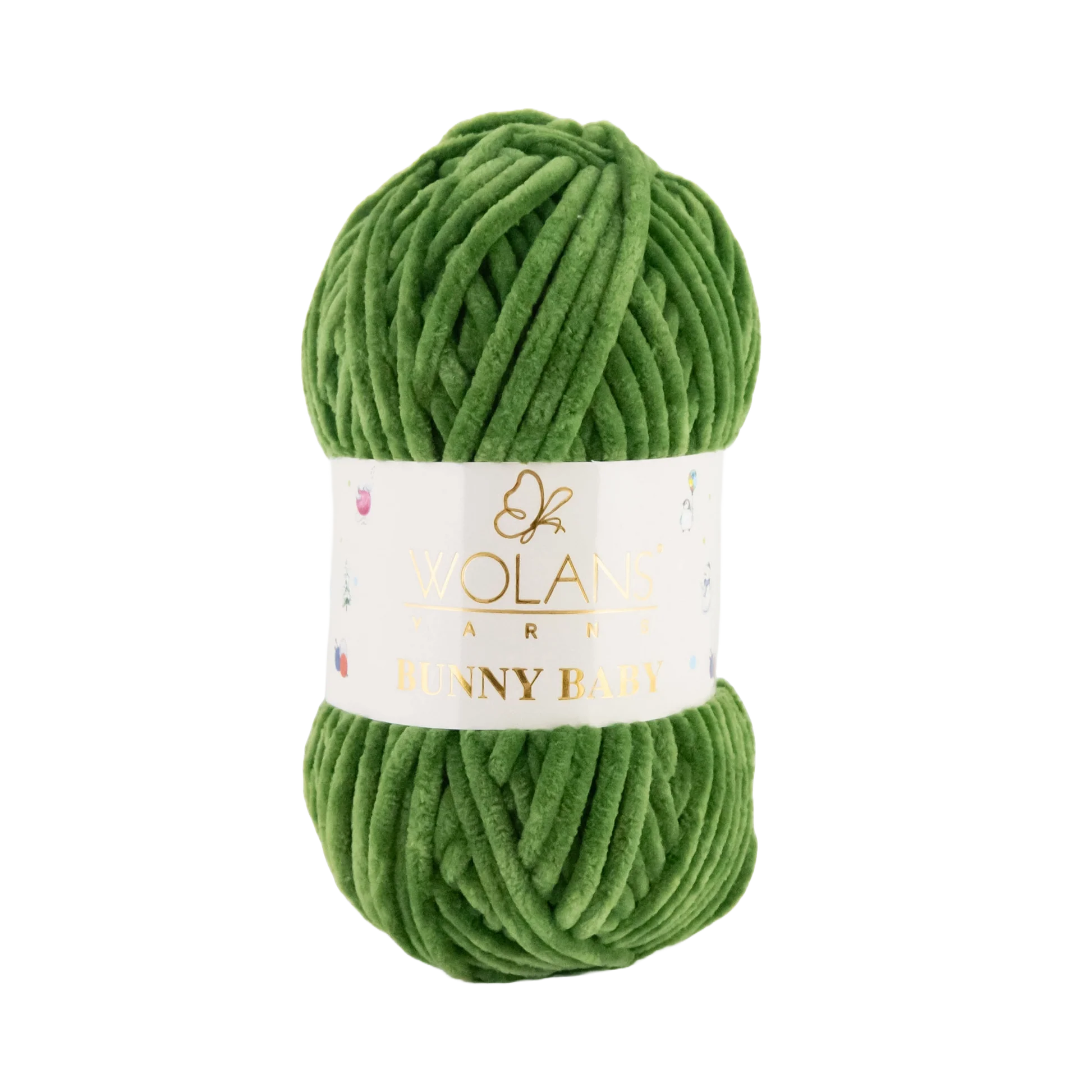 Wolans Bunny Baby chenille garen kleur dark green 10032