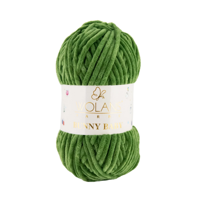 Wolans Bunny Baby chenille garen kleur dark green 10032