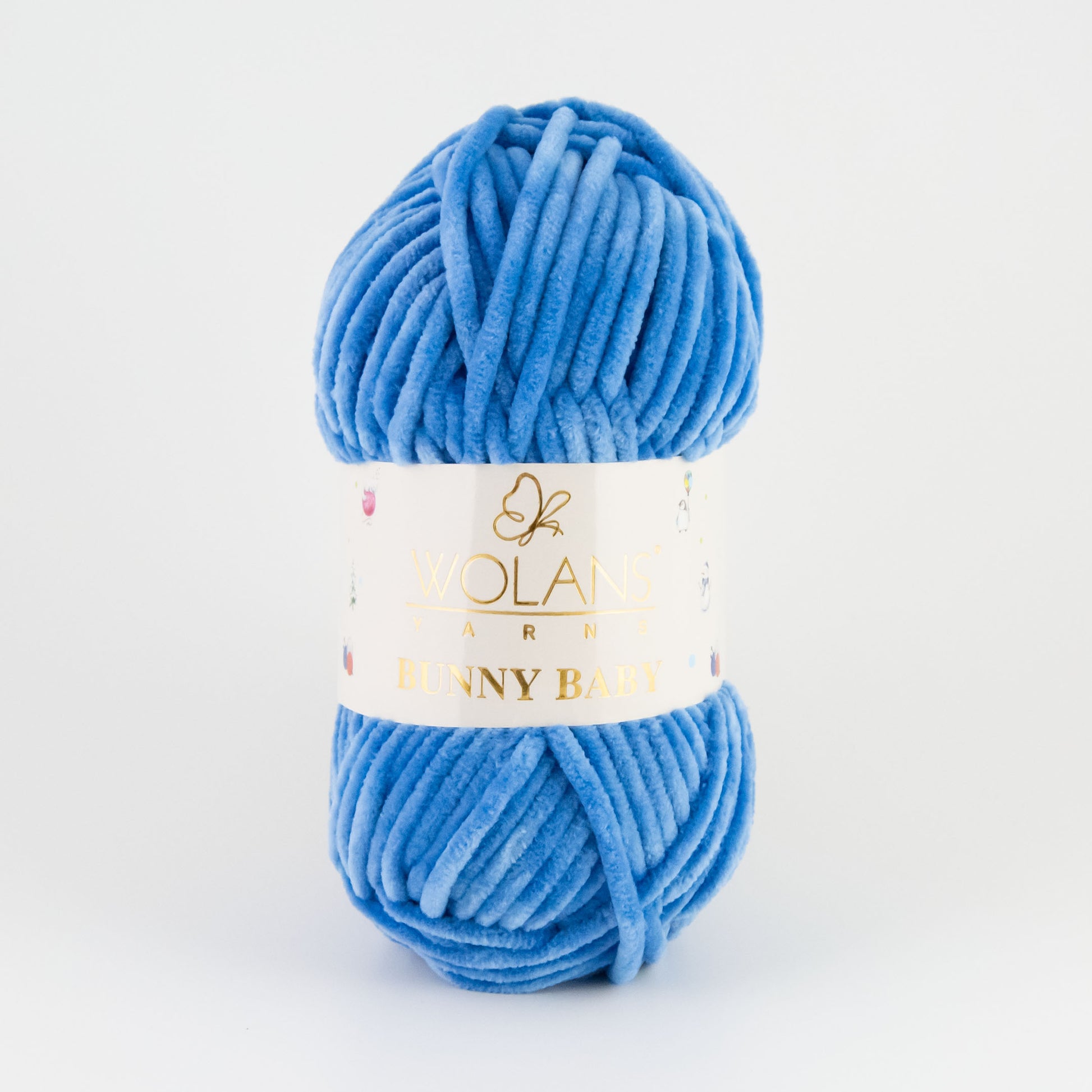 Wolans Bunny Baby chenille garen kleur royal blue 10035