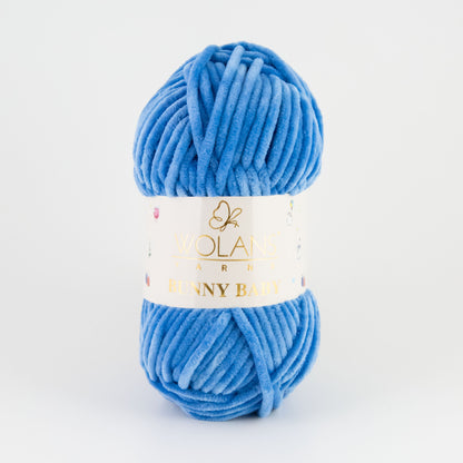 Wolans Bunny Baby chenille garen kleur royal blue 10035