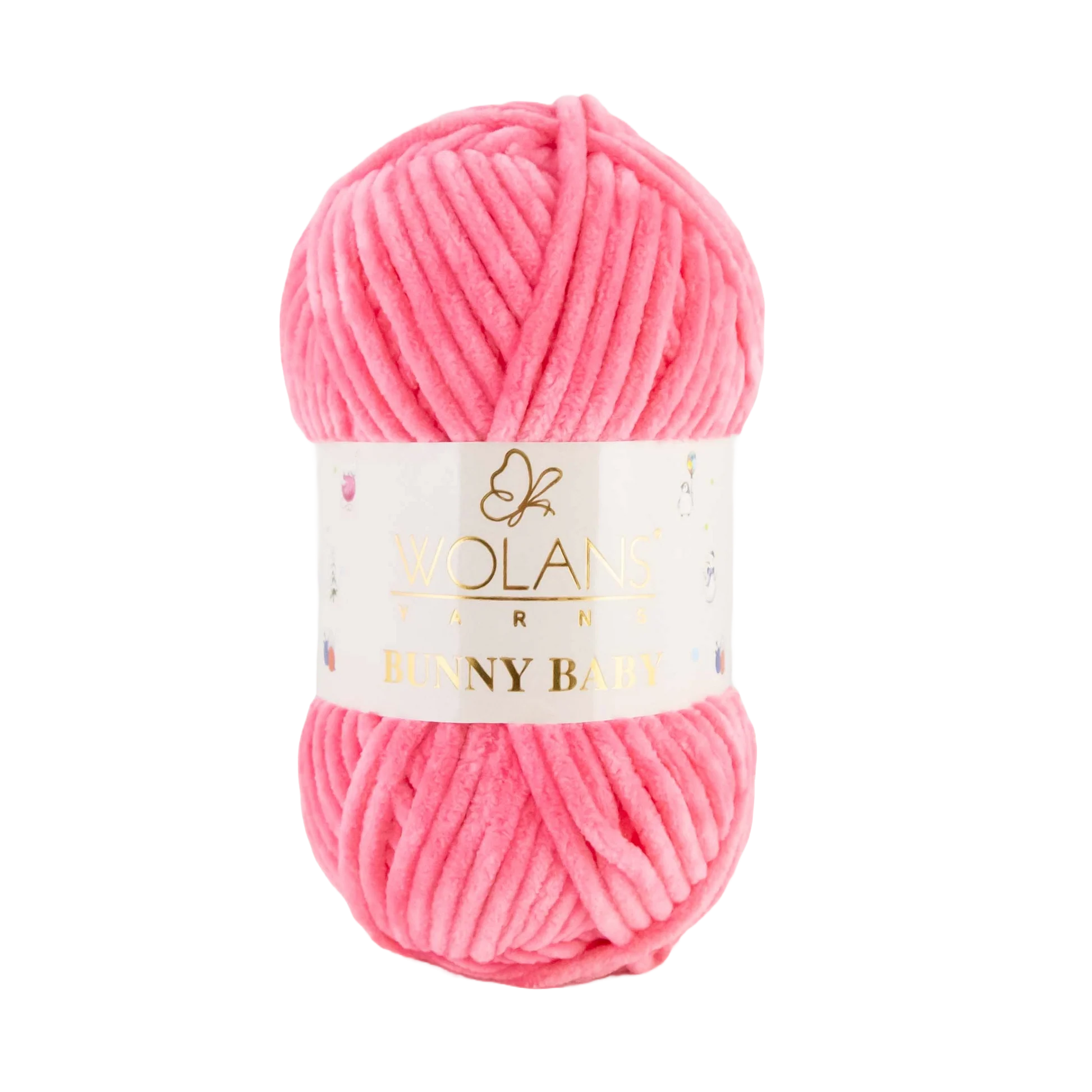 Wolans Bunny Baby chenille garen kleur bright pink 10064