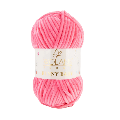 Wolans Bunny Baby chenille garen kleur bright pink 10064