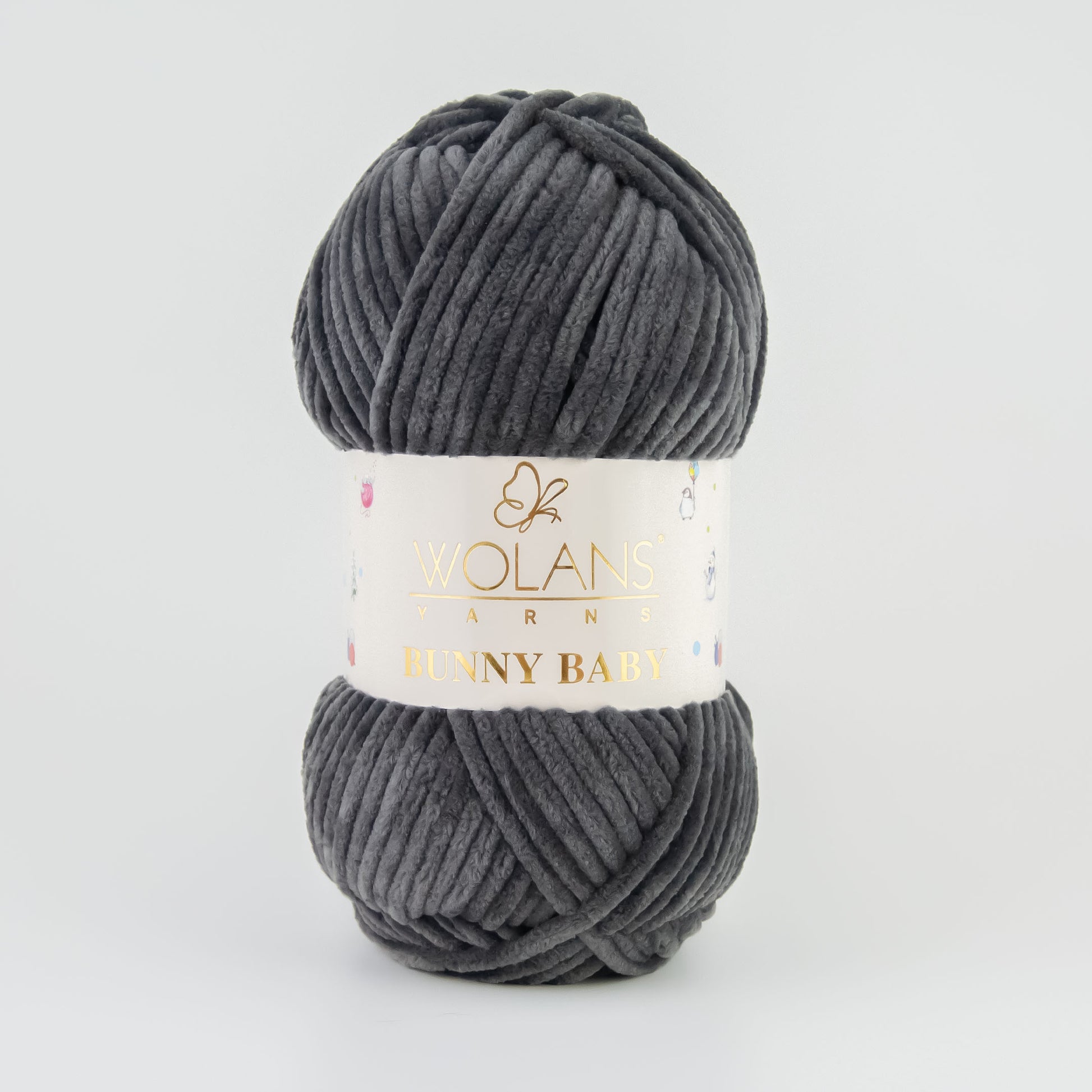Wolans Bunny Baby chenille garen kleur anthracit grey 10076