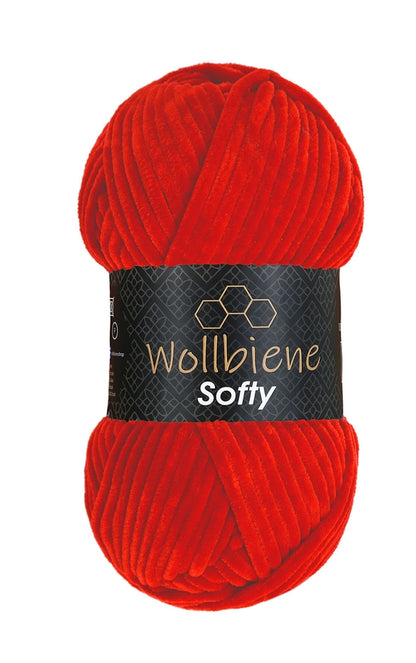 Wollbiene Softy Chenille garen kleur 09 rood