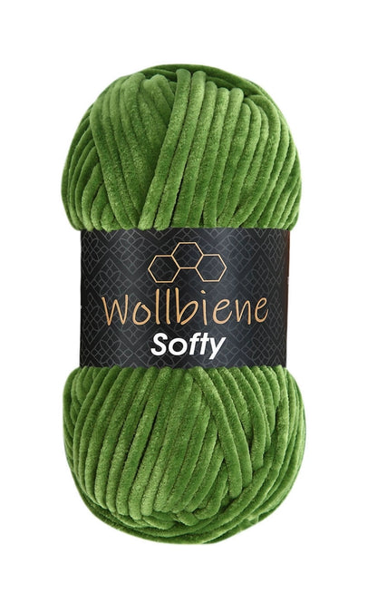 Wollbiene Softy Chenille garen kleur 34 kikkergroen
